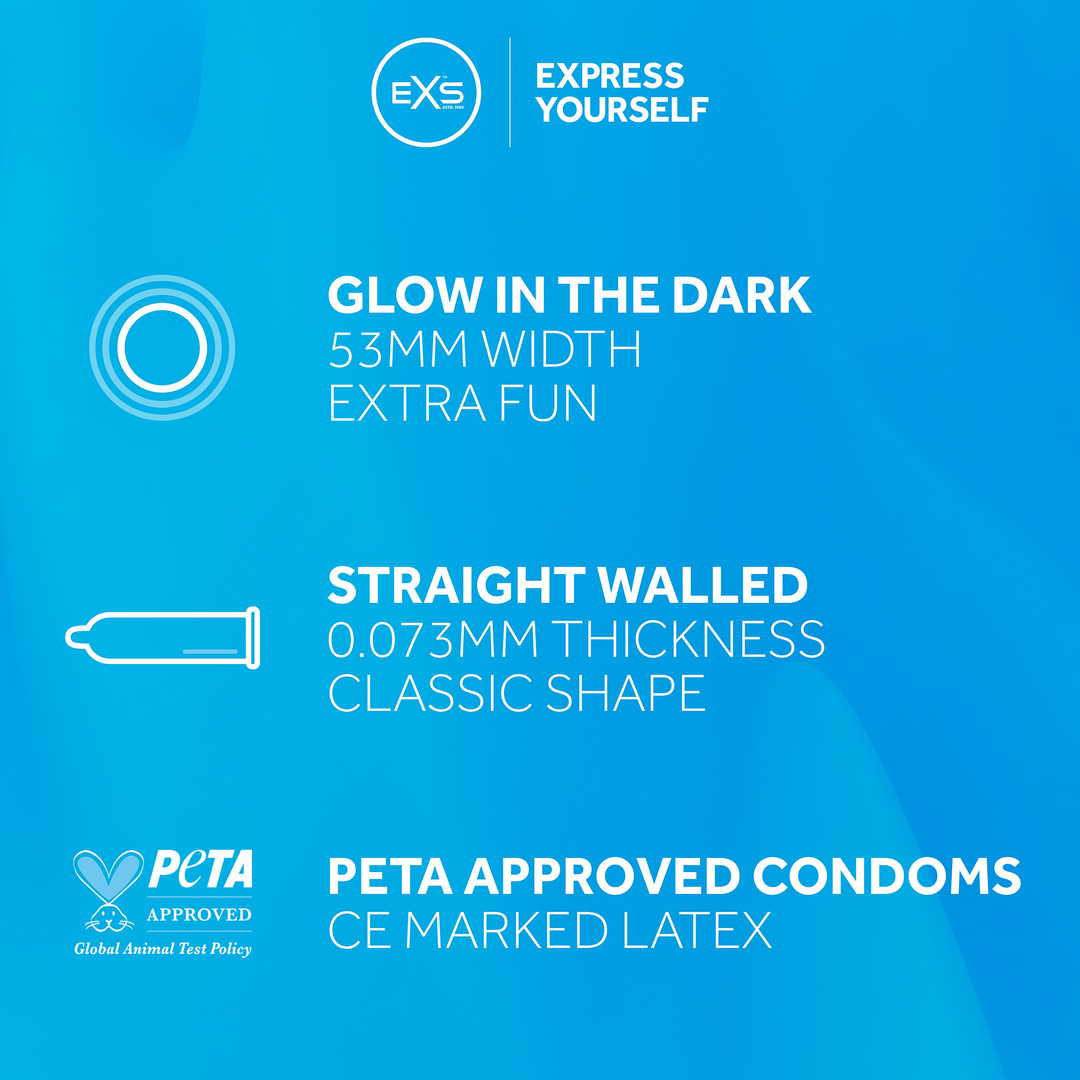 EXS Glow - Condoms - 3 Pieces