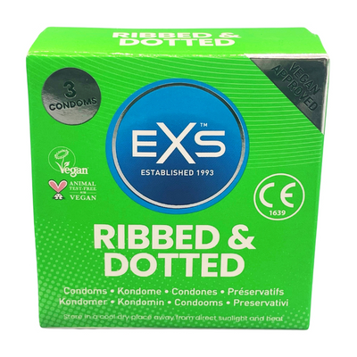 EXS Ribbed Dotted and Flared - Condoms - 3 Pieces