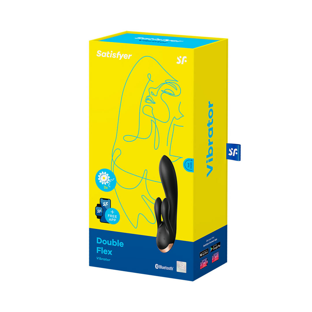 Double Flex - Rabbit Vibrator - Black