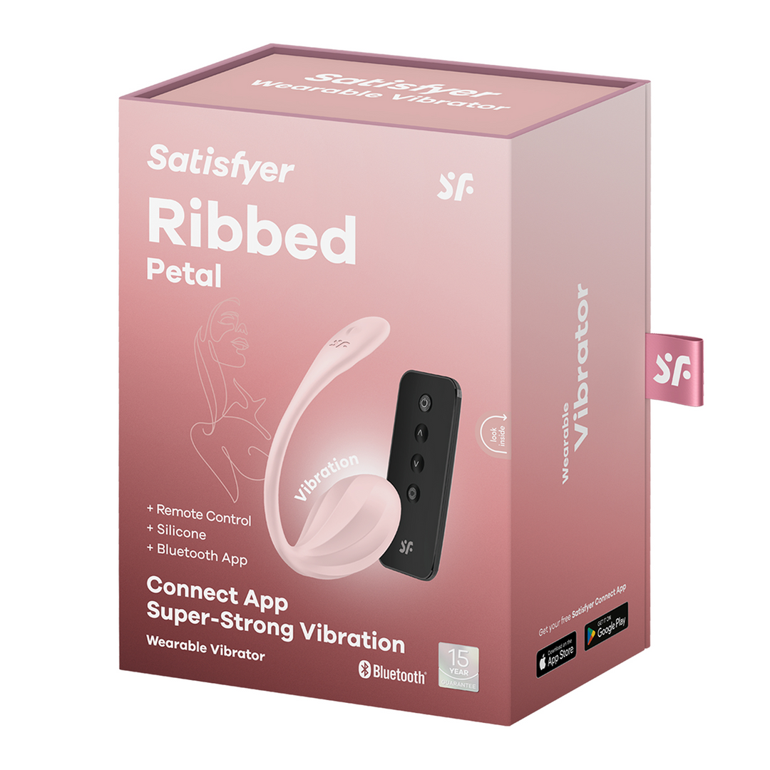 Ribbed Petal Connect App - Wearable Couple Vibrator - Rose