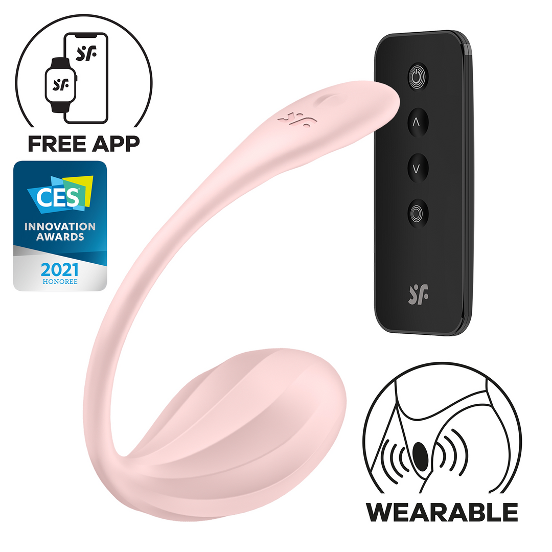 Ribbed Petal Connect App - Wearable Couple Vibrator - Rose