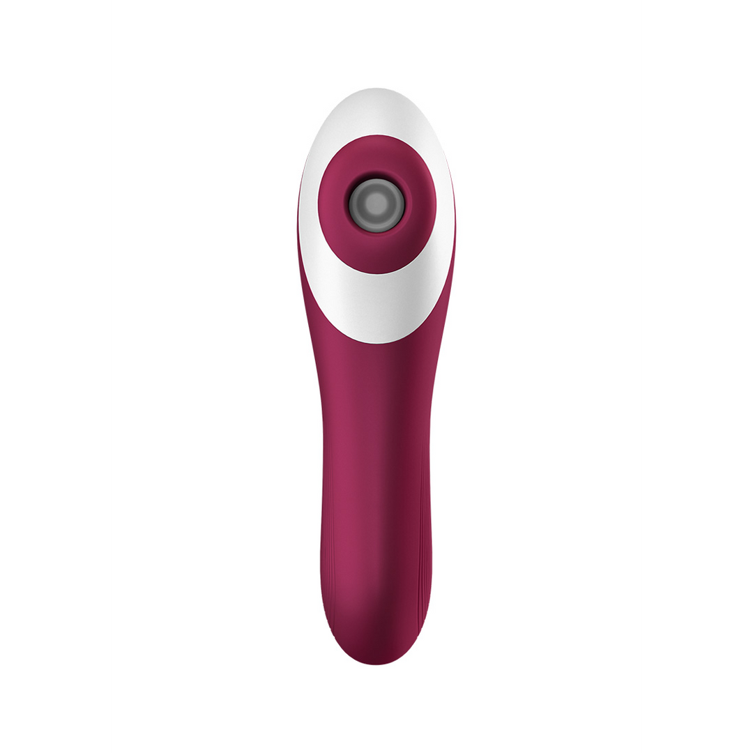 Dual Crush - Insertable Double Air Pulse Vibrator - Wine Red