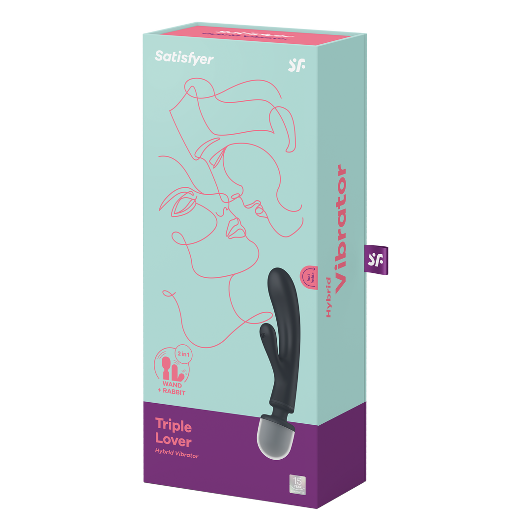 Triple Lover - Hybrid Wand Vibrator - Grey