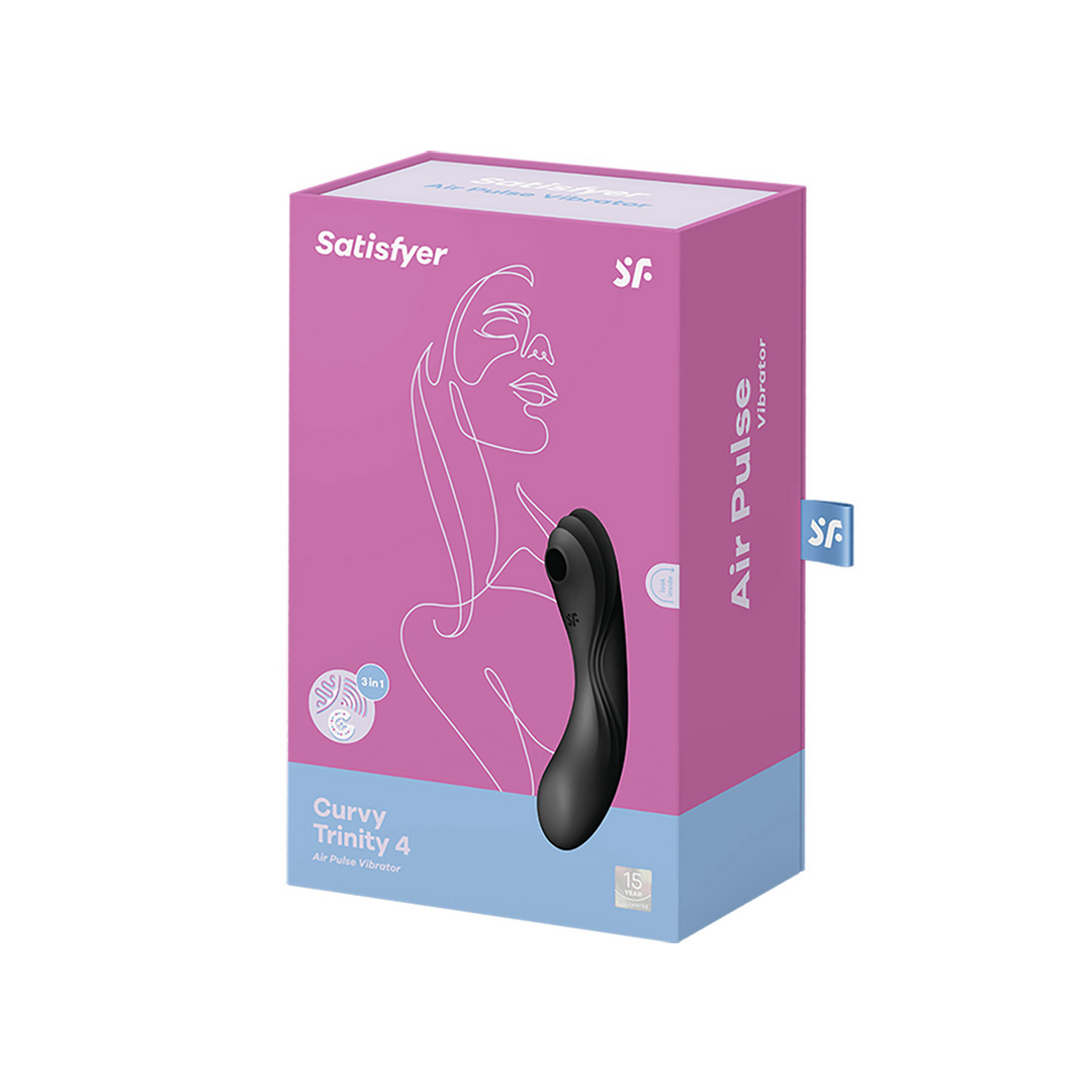 Curvy Trinity 4 - Insertable Air Pulse Vibrator - Black