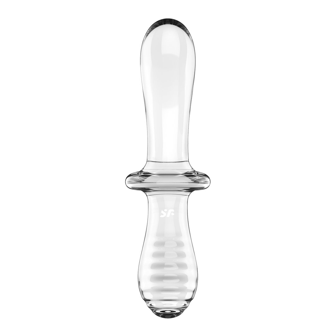 Double Crystal - Glass Dildo - Transparent