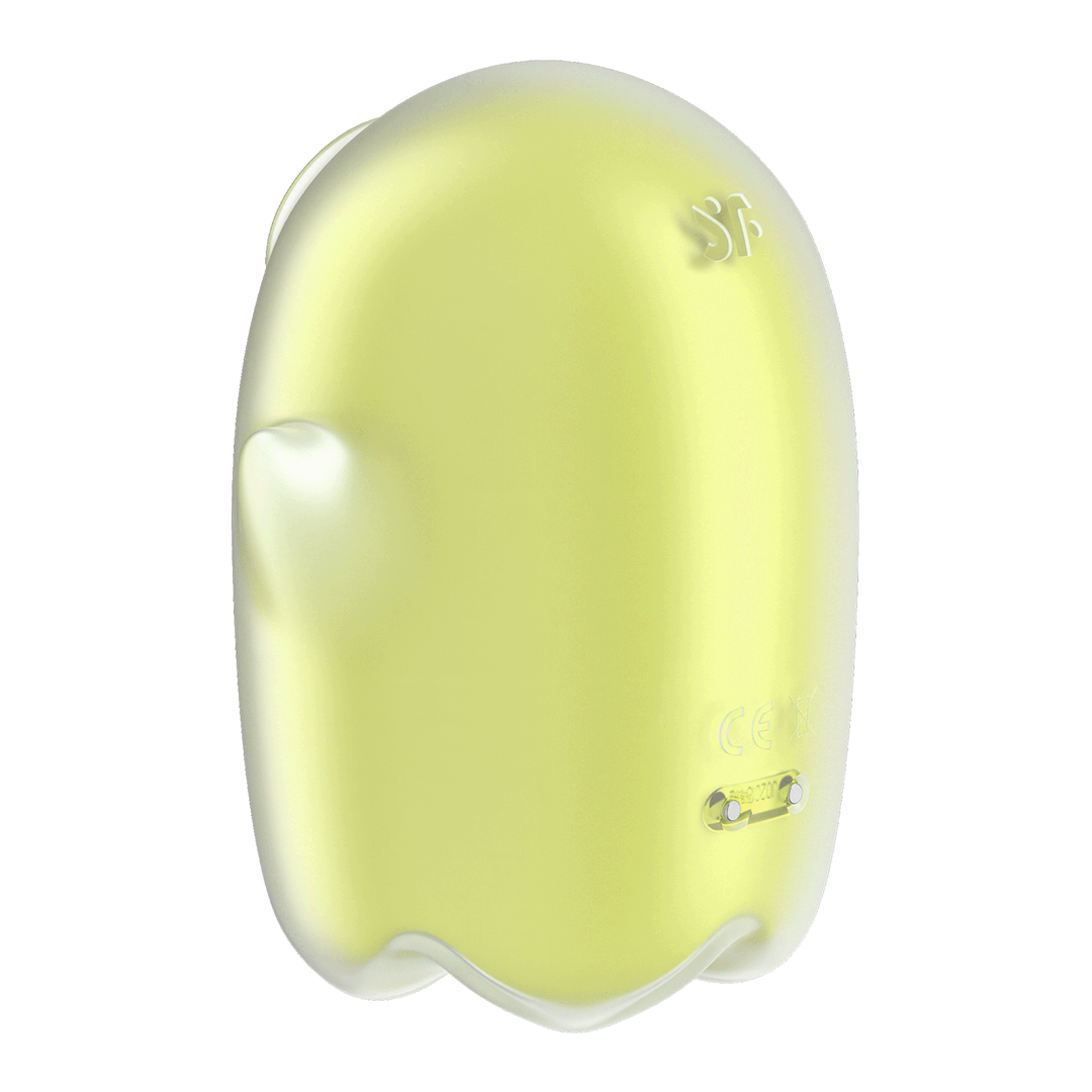 Glowing Ghost - Glow in the Dark - Double Air Pulse Vibrator - Yellow