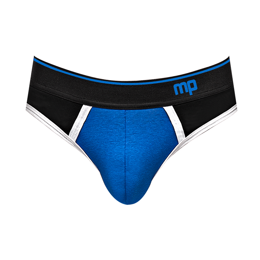 Panel Thong - S/M - Black/Blue