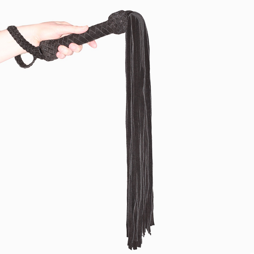 Leder Wildleder Flogger - Schwarz