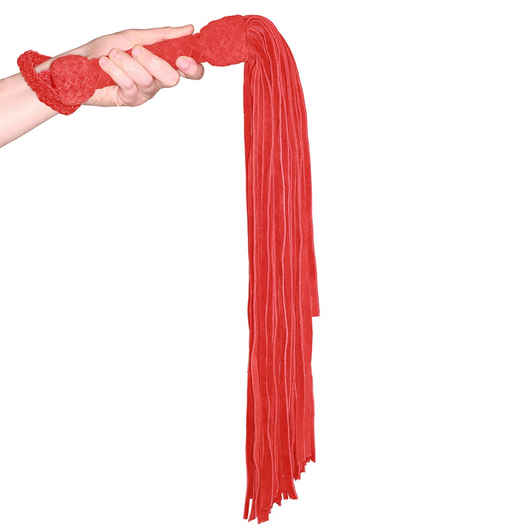 Leder Wildleder Flogger - Rot