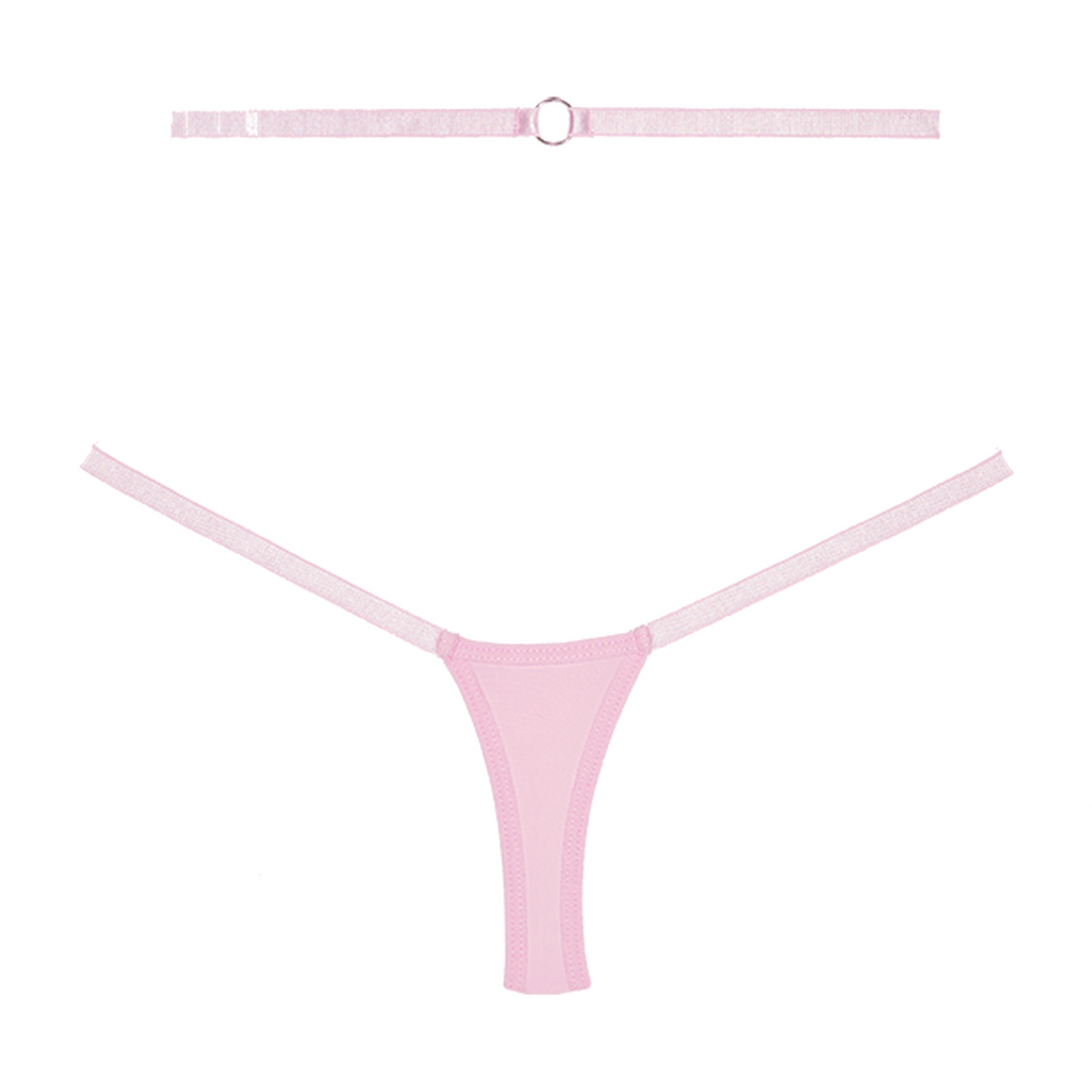 Cherished - Spitze und Netz Tanga - OS - Pink