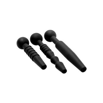 Dunkle Stäbe - 3-teiliges Silikon Penis Plug Set