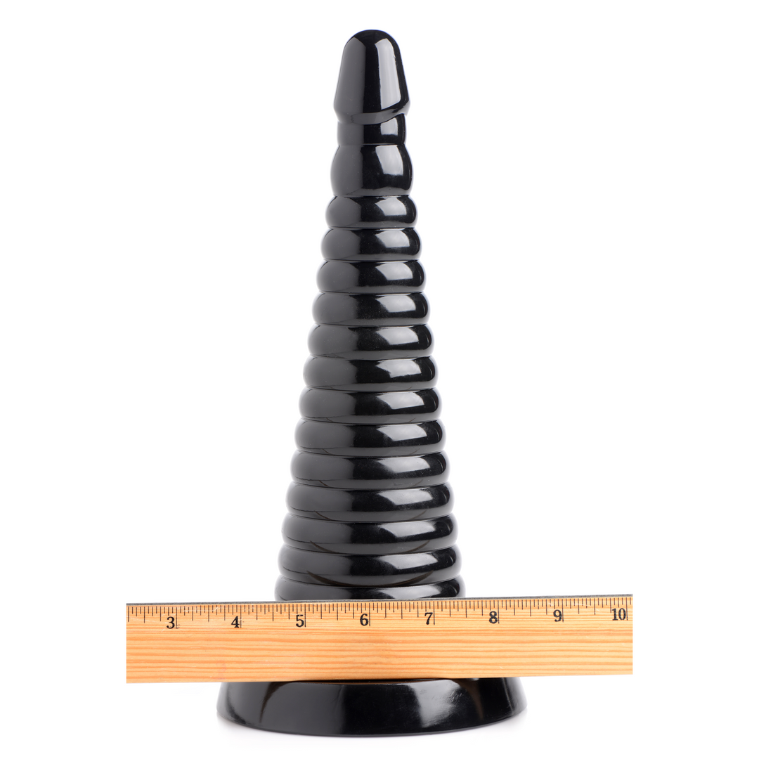 Giant Ribbed Anal Cone - Black