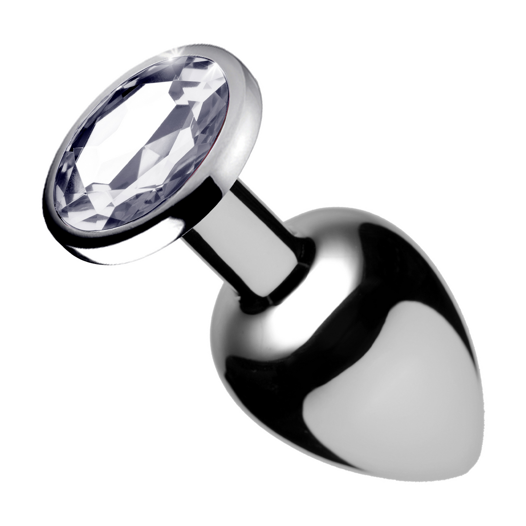 Clear Gem Anal Plug Medium - Clear