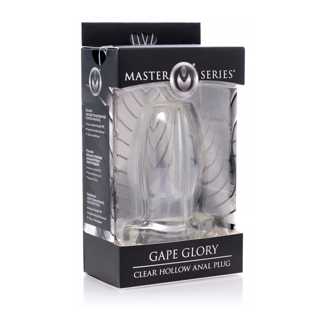 Gape Glory - Transparent Hollow Anal Plug - Large