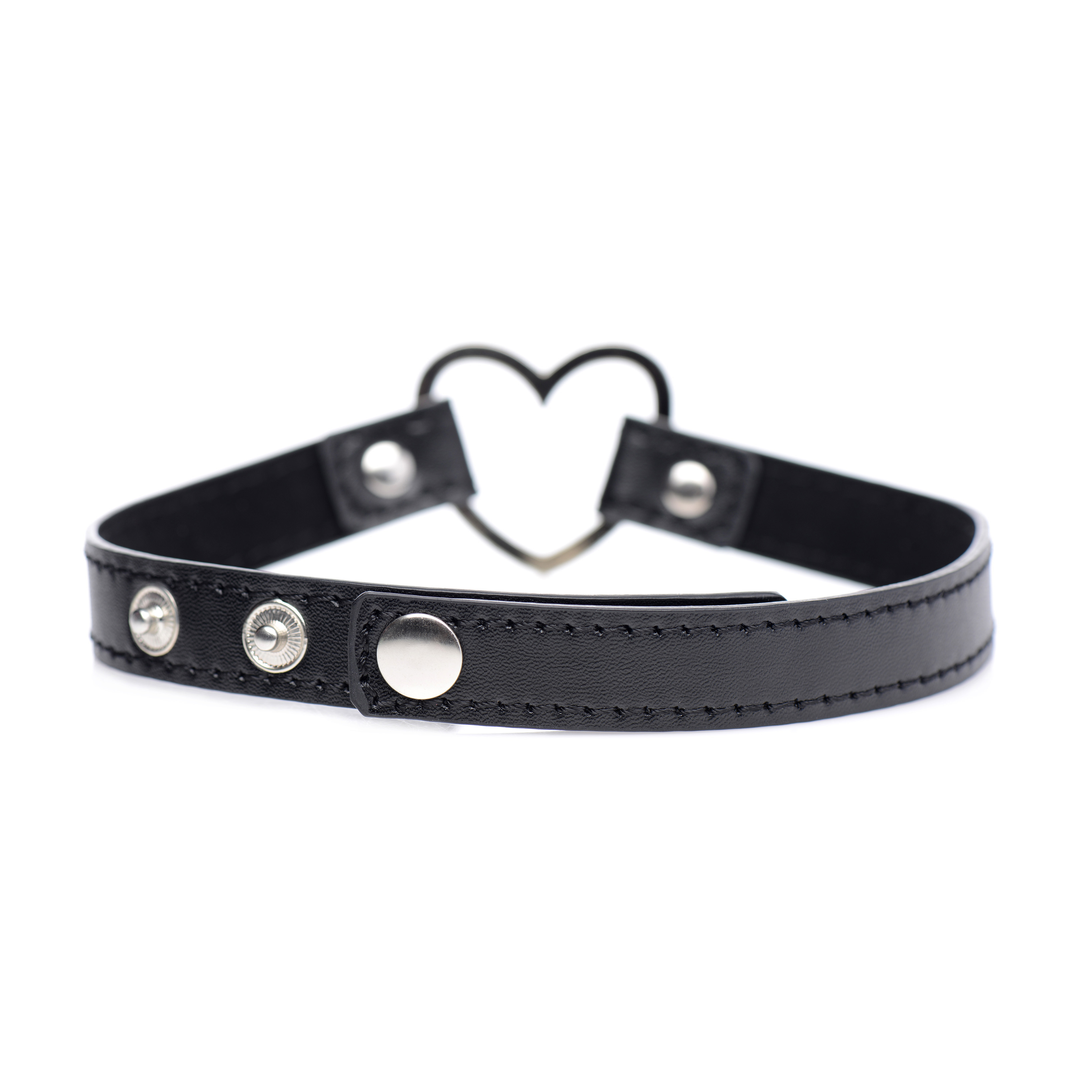 Dunkles Herz - Chrome Herz Schwarze Choker