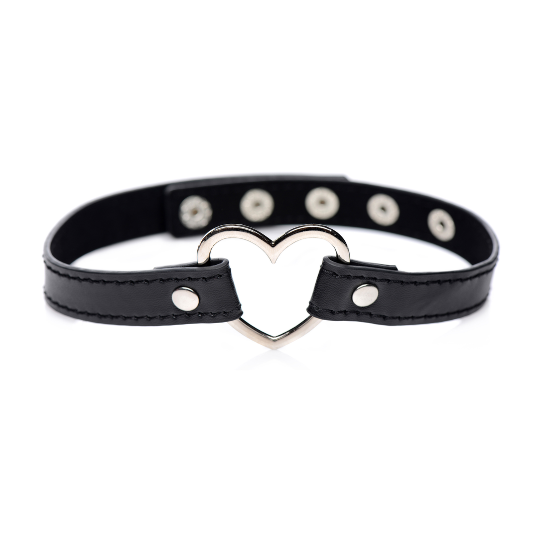 Dunkles Herz - Chrome Herz Schwarze Choker