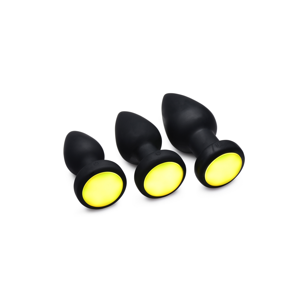 Silicone Vibrating LED Plug - Klein