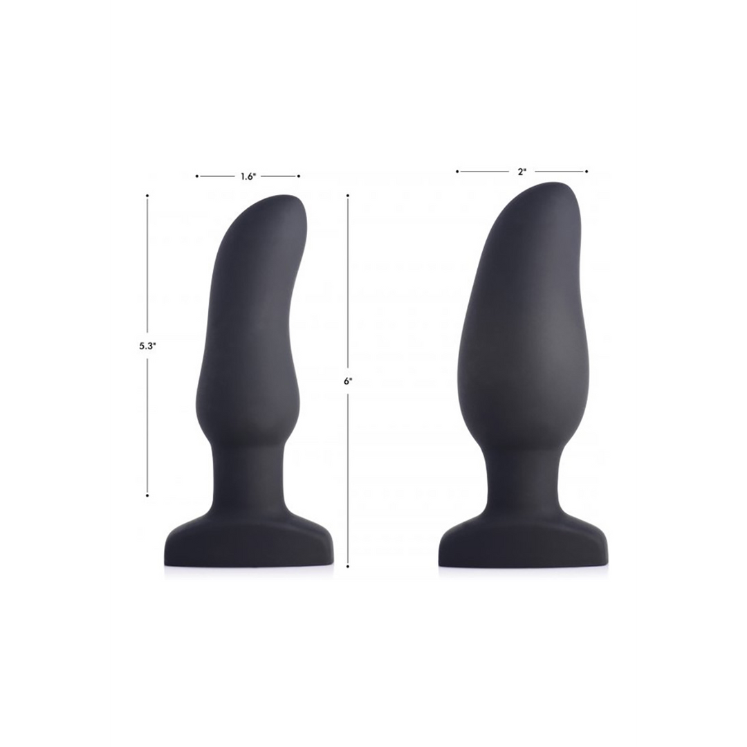 Inflatable Curved Vibrating Silicone Butt Plug