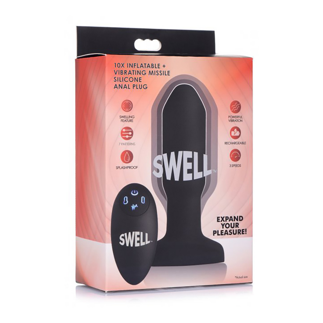 Inflatable Vibrating Silicone Butt Plug