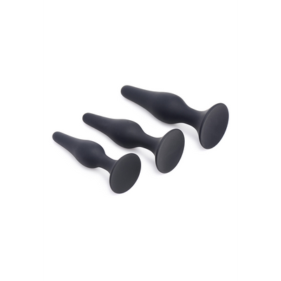 Triple Spire - Tapered Silikon Anal Trainer Set - 3 Teile - Schwarz