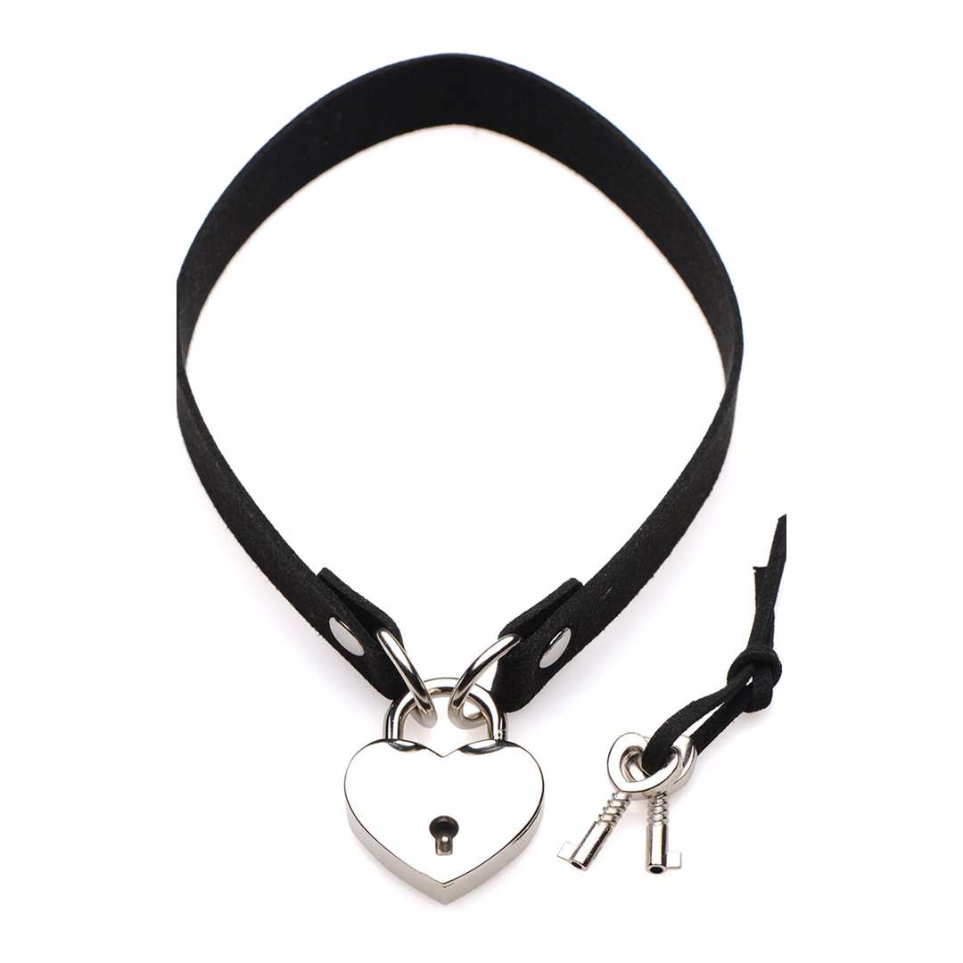 Lock-It - Choker mit Herzschloss und Schlüssel