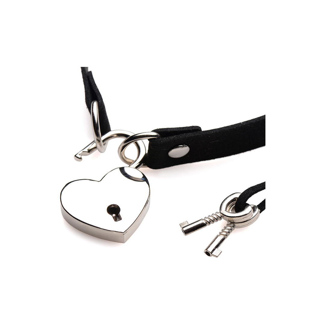 Lock-It - Choker mit Herzschloss und Schlüssel