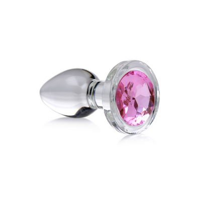 Pink Gem - Glas Anal Plug - Klein