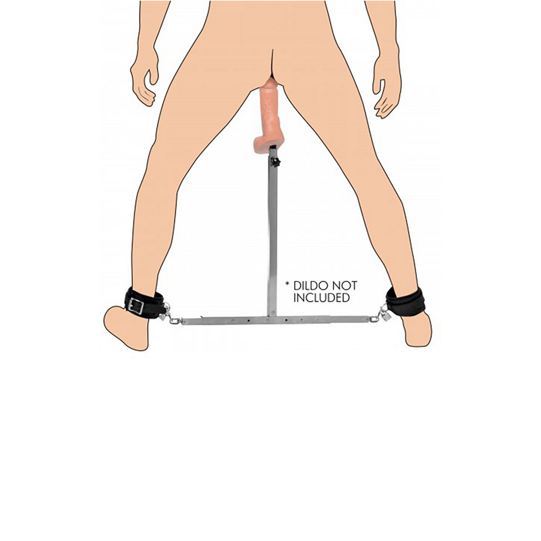 Kniebeuge - Spreizstange mit Fußgelenksmanschetten und Anal-Dildo