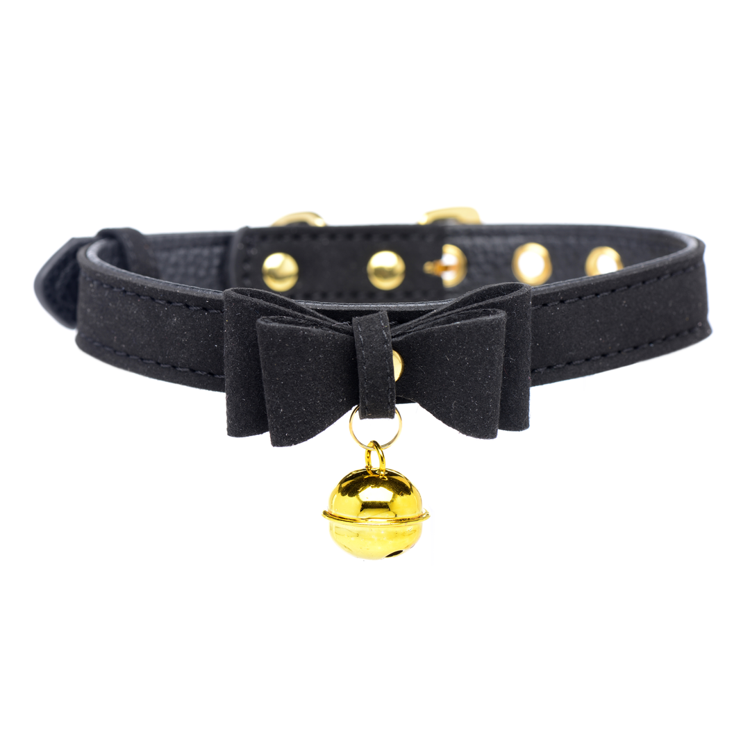 Goldene Kitty - Katzenbellenhalsband - Schwarz/Gold