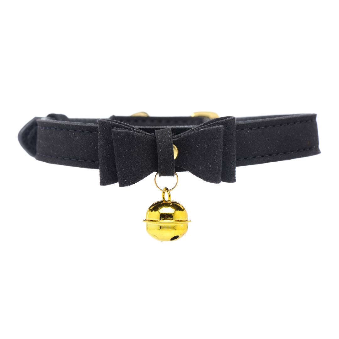 Goldene Kitty - Katzenbellenhalsband - Schwarz/Gold