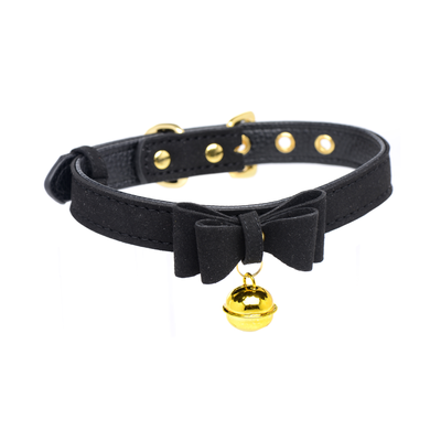 Goldene Kitty - Katzenbellenhalsband - Schwarz/Gold