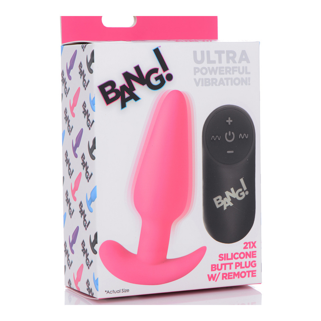 Vibrating Silicone Butt Plug with Remote Control