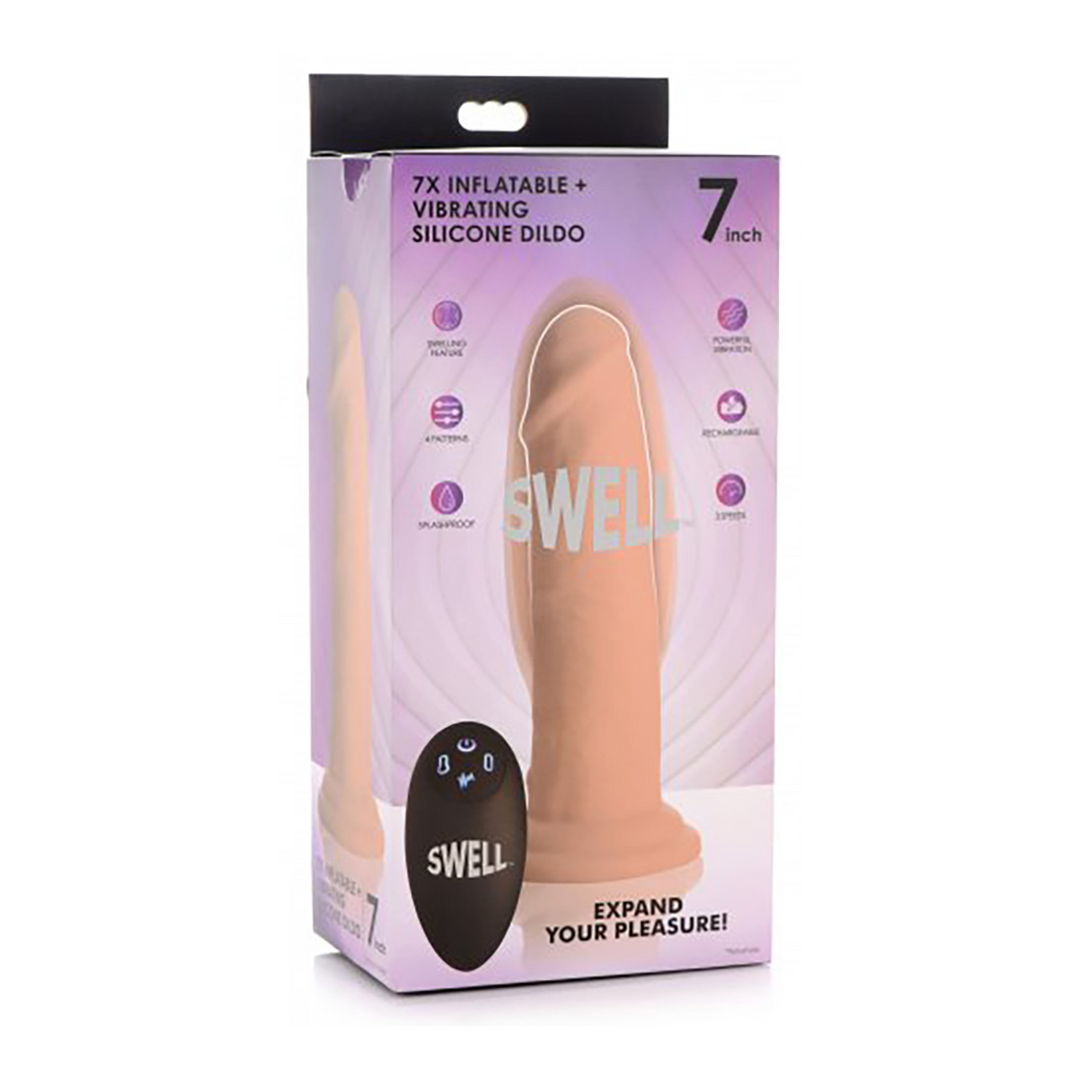 Swell - Inflatable and Vibrating Silicone Dildo - 7 / 18 cm