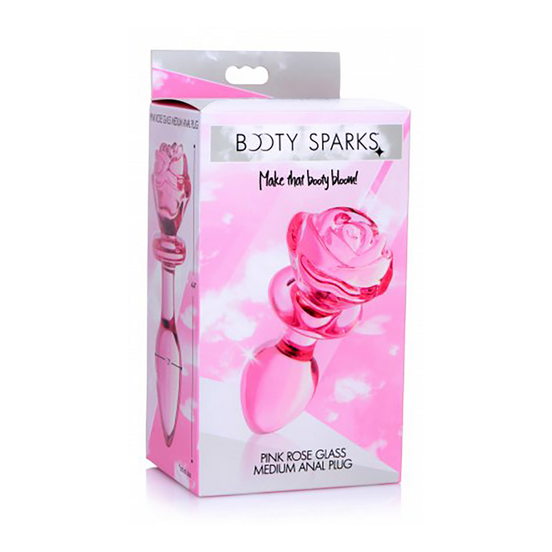 Pink Rose - Glas Butt Plug - Medium