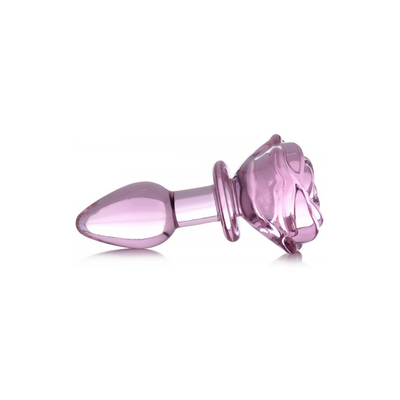 Pink Rose - Glas Butt Plug - Klein