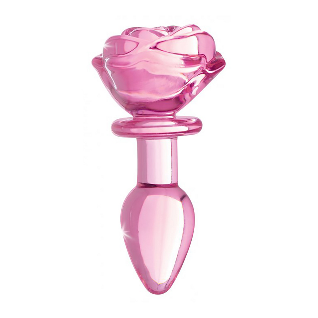 Pink Rose - Glas Butt Plug - Klein