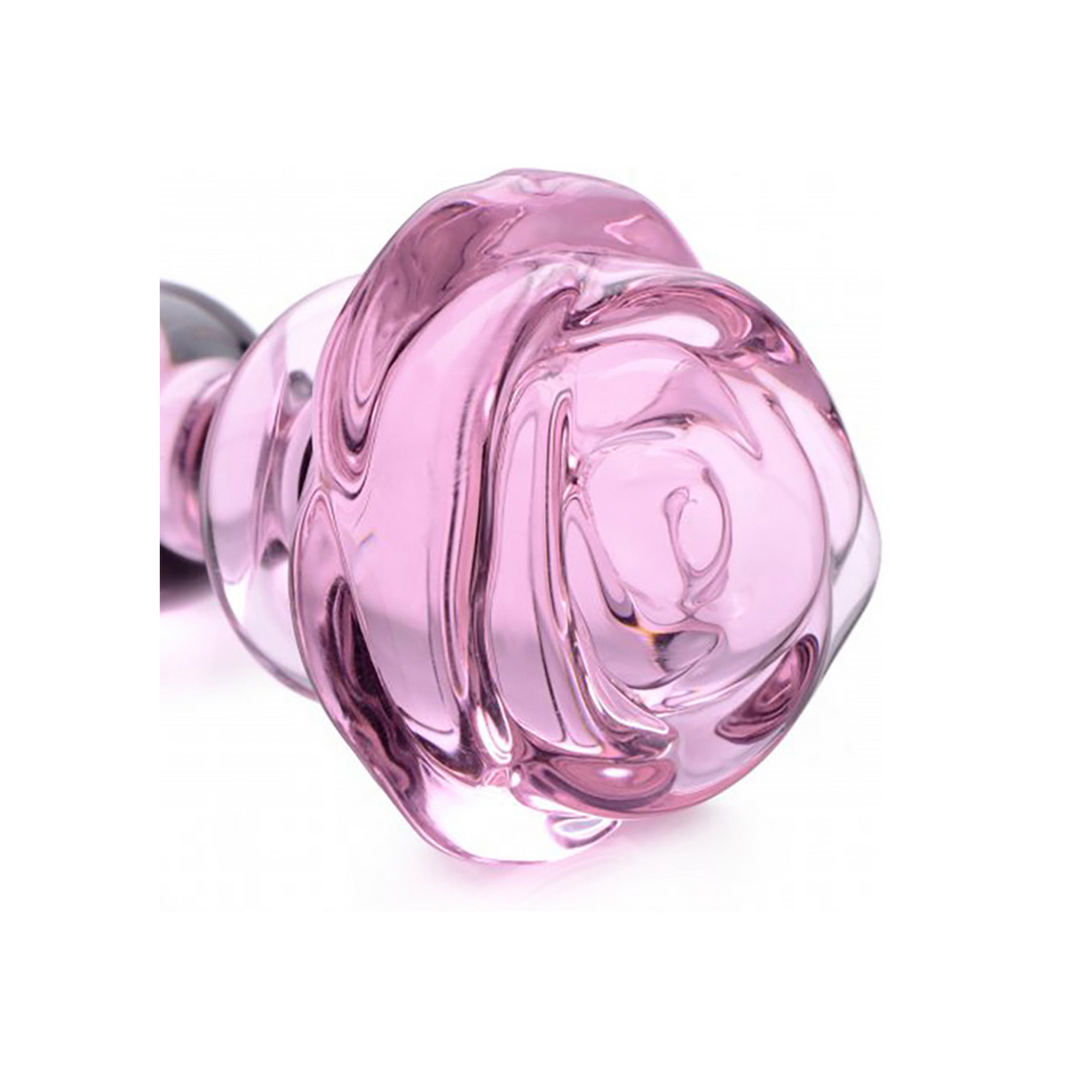 Pink Rose - Glas Butt Plug - Klein