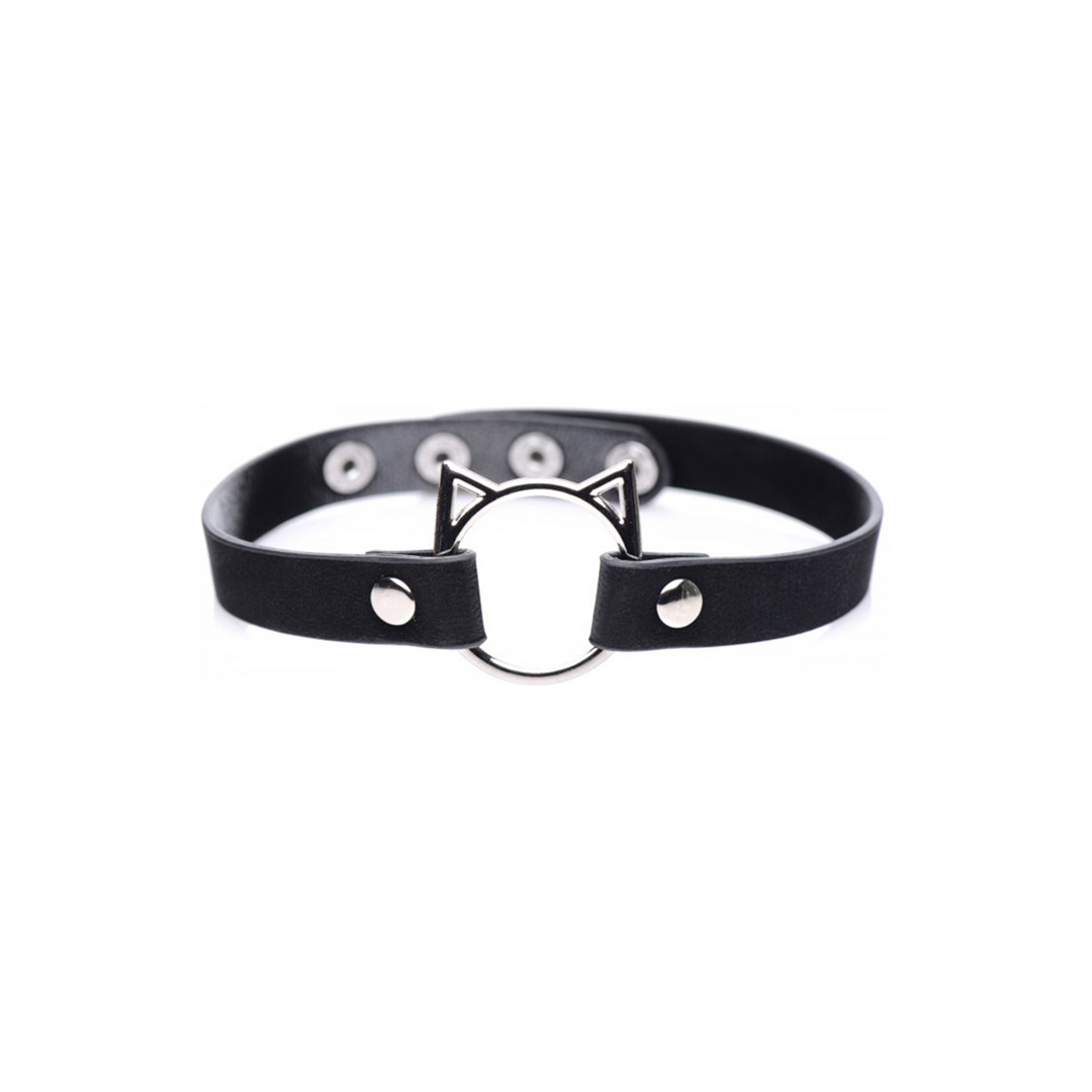 Kinky Kitty Ring Slim Choker - PU Leder - Schwarz