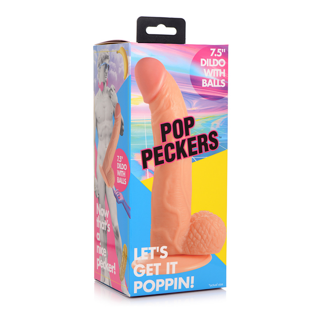 POP - Dildo mit Balls - 7.5 / 19 cm