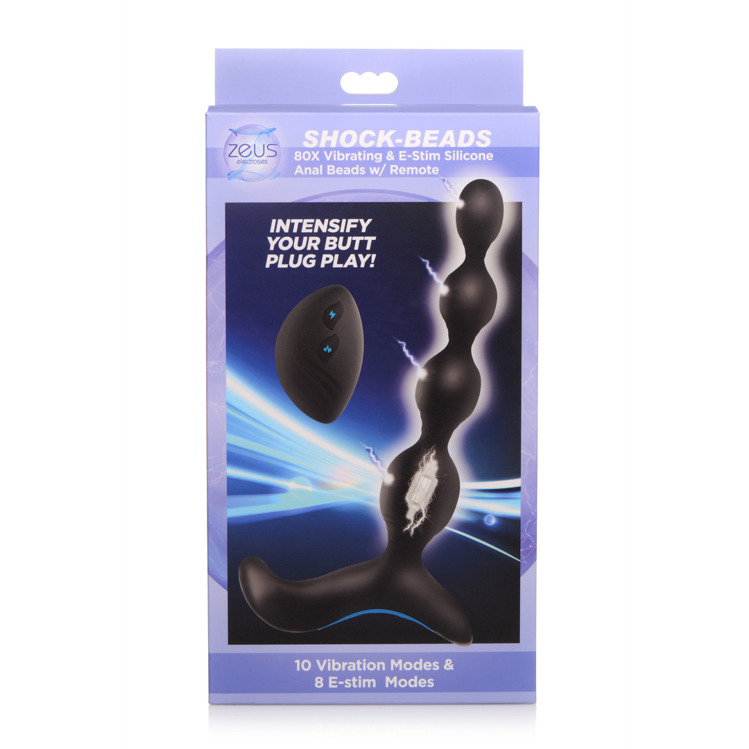 Vibrating and E-Stim Silicone Anal Beads with Remote Control