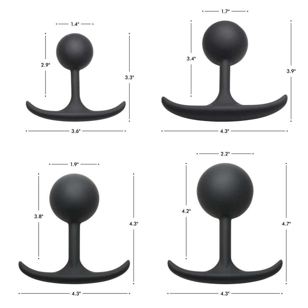 Comfort Plugs Silicone Weighted Round Plug 3.9 - Black