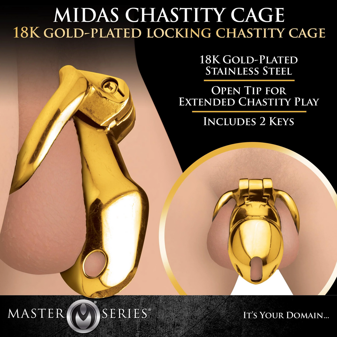 Midas Locking Chastity Cage - 18K vergoldet - Gold