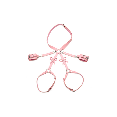 Bondage-Geschirr mit Schleifen - M/L - Pink