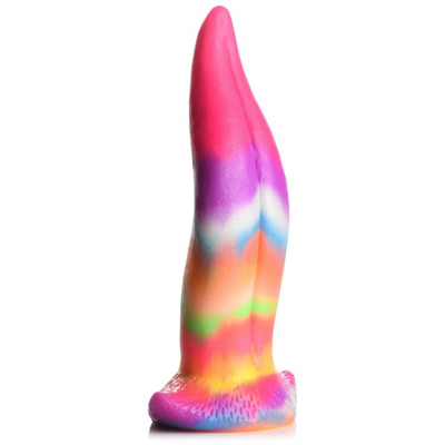 Einhornzunge - Leuchtet im Dunkeln - Silikon Dildo - Regenbogen