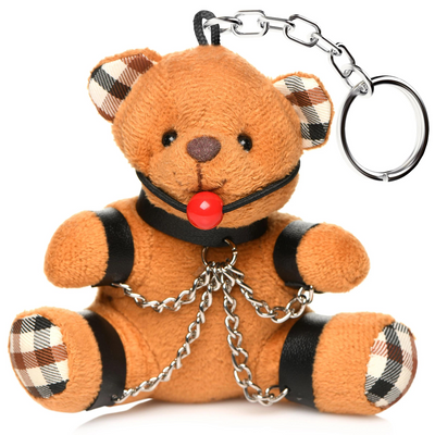 Gagged Teddy Bear Schlüsselanhänger - Braun