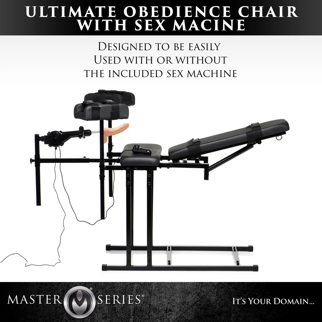 MS Obedience Chair with Sex Machine - Black