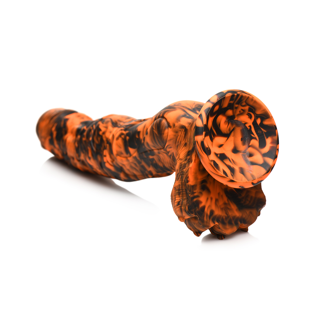 Sabretooth - Silikon Dildo - Orange/Schwarz