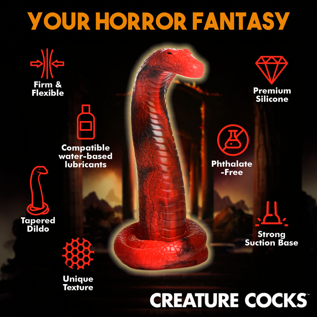 King Cobra - Silicone Dildo - Red