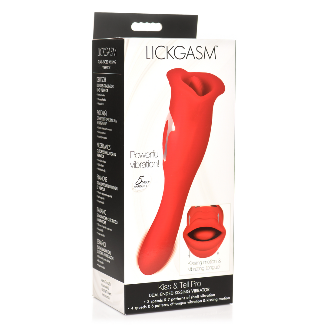 Kiss and Tell Pro - Dual-Ended Kissing Vibrator - Rot