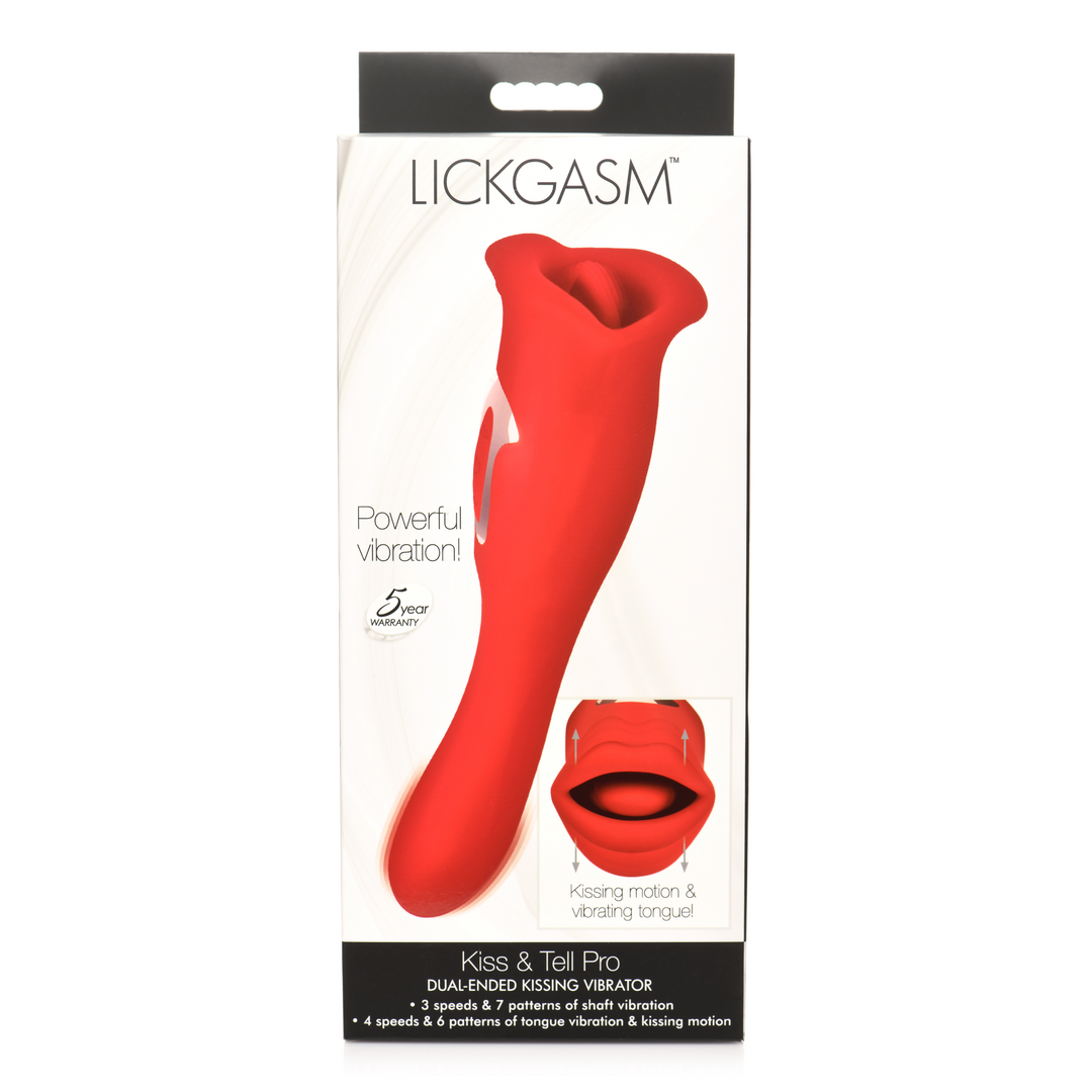 Kiss and Tell Pro - Dual-Ended Kissing Vibrator - Rot